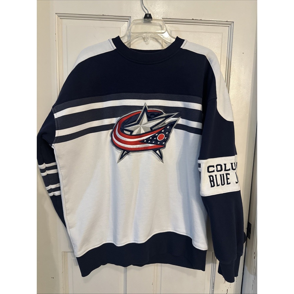 NWT Starter Columbus Blue Jackets Crewneck Sweatshirt Navy Blue Men XXL NHL New